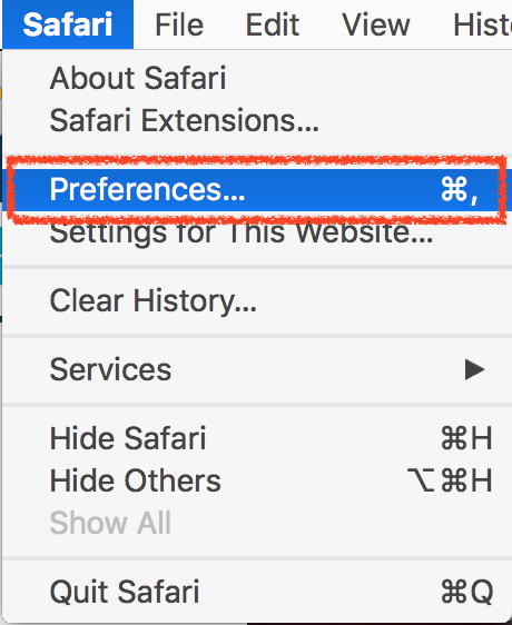 Macbook Safari Preferences